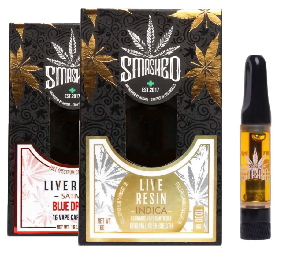 Lights Out Live Resin 1G Cartridge (INDICA) 3 Smashed 1g Cartridges